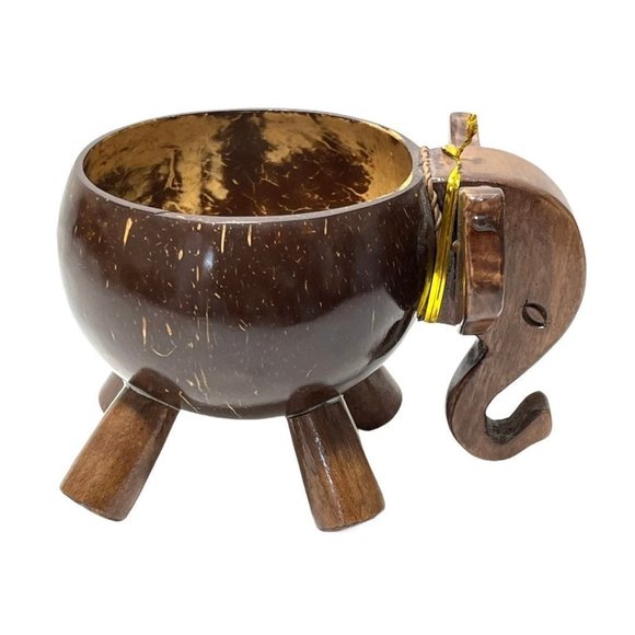 Hand Carved Wooden Elephant Bowl - Picture 5 of 12